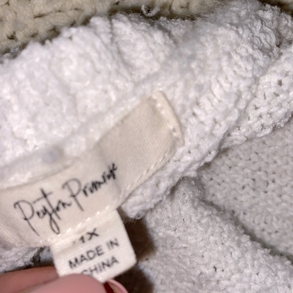 Peyton Promise white knit sweater size 1X - Picture 4 of 6